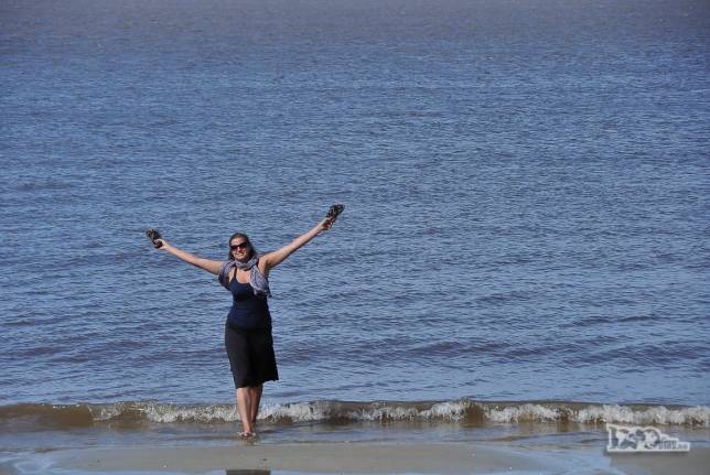 Praia no Rio da Prata, em Colonia del Sacramento, no sul do Uruguai